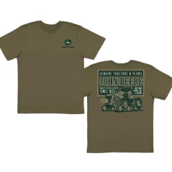 John Deere Genuine Tractors & Plows RX Tractor Olive Green Short Sleeve T-Shirt