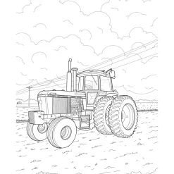 John Deere Green Tractors Coloring Book: 36 Detailed Classic and Modern Tractors