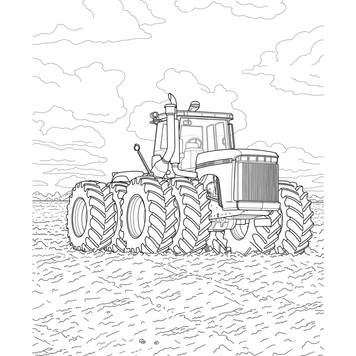 John Deere Green Tractors Coloring Book: 36 Detailed Classic and Modern Tractors