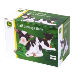John Deere 6in Polyresin Calf Savings Bank
