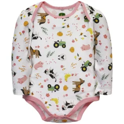 John Deere Infant Farm Friends White Onesie