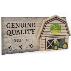 John Deere Key Holder, 14in x 6.5in Vintage Wooden Barn