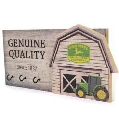 John Deere Key Holder, 14in x 6.5in Vintage Wooden Barn