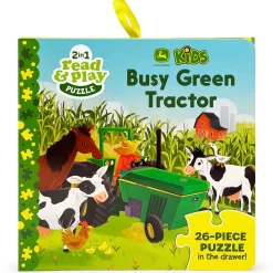 John Deere Kids Busy Green Tractor Book & Puzzle
