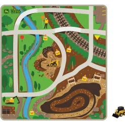 John Deere Kids Playmat with Skid Steer & Construction Theme