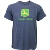 John Deere Logo Heather Blue Short Sleeve T-Shirt