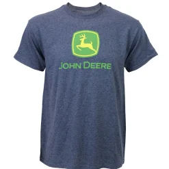 John Deere Logo Heather Blue Short Sleeve T-Shirt