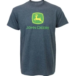 John Deere Logo Heather Charcoal Gray Short Sleeve T-Shirt