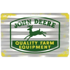 John Deere Logo Quality Farm Equipment 12" x 18" Metal Sign