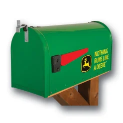John Deere Nothing Runs like a Deere Standard Mailbox With Running Deer Logo