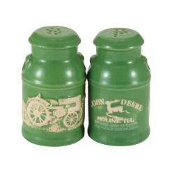 John Deere Raised-Relief Milk Can Salt & Pepper Set