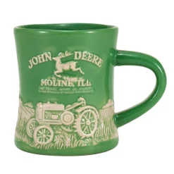 John Deere Raised-Relief 'Steel Wheels' Diner Mug