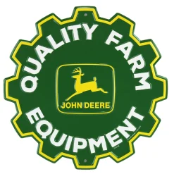 John Deere Tire Shape Logo 11.5" Metal Sign