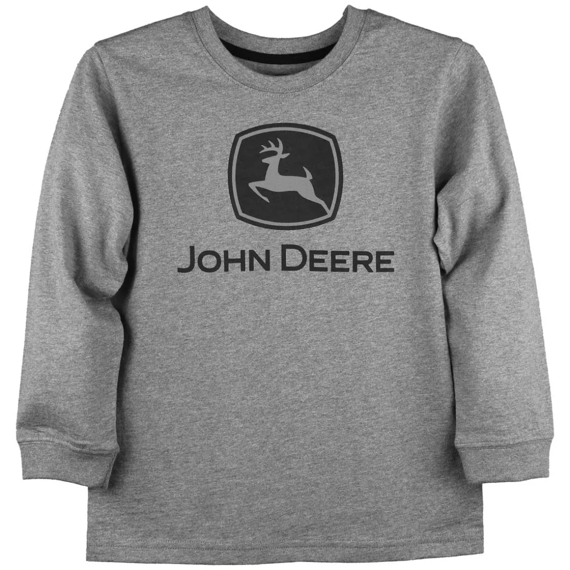 John Deere Trademark Grey Youth Long Sleeve T-shirt