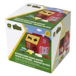 John Deere Wooden Barn Shape Sorter Toy