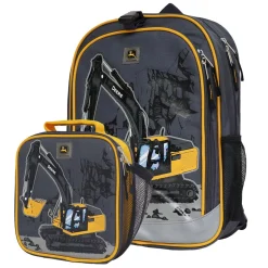 Kids Ombre Blue John Deere Excavator Backpack & Lunchbox