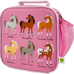 Kids Pink Carnation Horse Breeds John Deere Lunchbox
