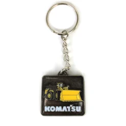 Komatsu Two-Sided Keychain Featuring Dozer & Wheel Loader