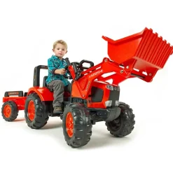 Kubota M135GX Front Loader Pedal Tractor Ride On with Trailer by Falk