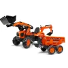 Kubota M135GX Pedal Backhoe w/ Front Loader, Rear Excavator & Trailer