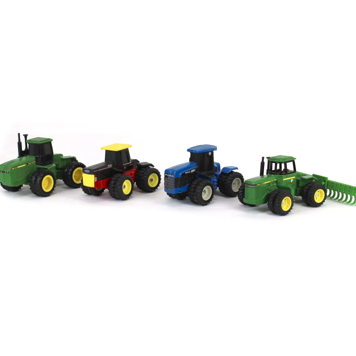 Lot of (2) 1/64 Versatile Articulating Tractors and (2) John Deere Articulating Tractors