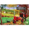 McCormick-Deering Farmall Tractor Covered Bridge Scene Tin Sign, 17in x 12in
