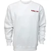 Men's Outback Toys Logo White Starting Point Solid Fleece Crew Neck Sweatshirt
