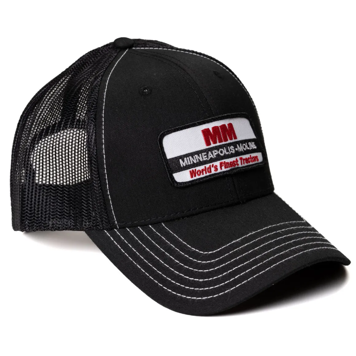 Minneapolis-Moline World's Finest Tractors Logo Hat, Black with White Stitching