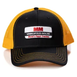 Minneapolis-Moline World's Finest Tractors Logo Black Hat with Gold Mesh Back