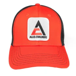 Modern Allis Chalmers Logo Black & Orange Mesh Back Hat