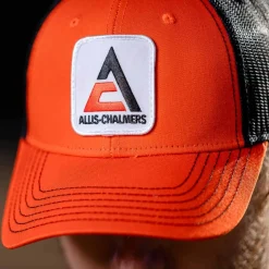 Modern Allis Chalmers Logo Black & Orange Mesh Back Hat