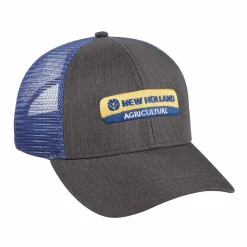 New Holland Heather Gray Twill Cap with Blue Mesh Back