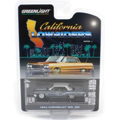 Pinstriped Chase ~ 1/64 1964 Chevrolet Bel Air, Dark Gray & Silver Metallic, California Lowriders Series 6