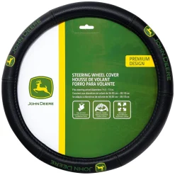 Plasticolor John Deere Deluxe Hi-Contrast Stitched Steering Wheel Cover
