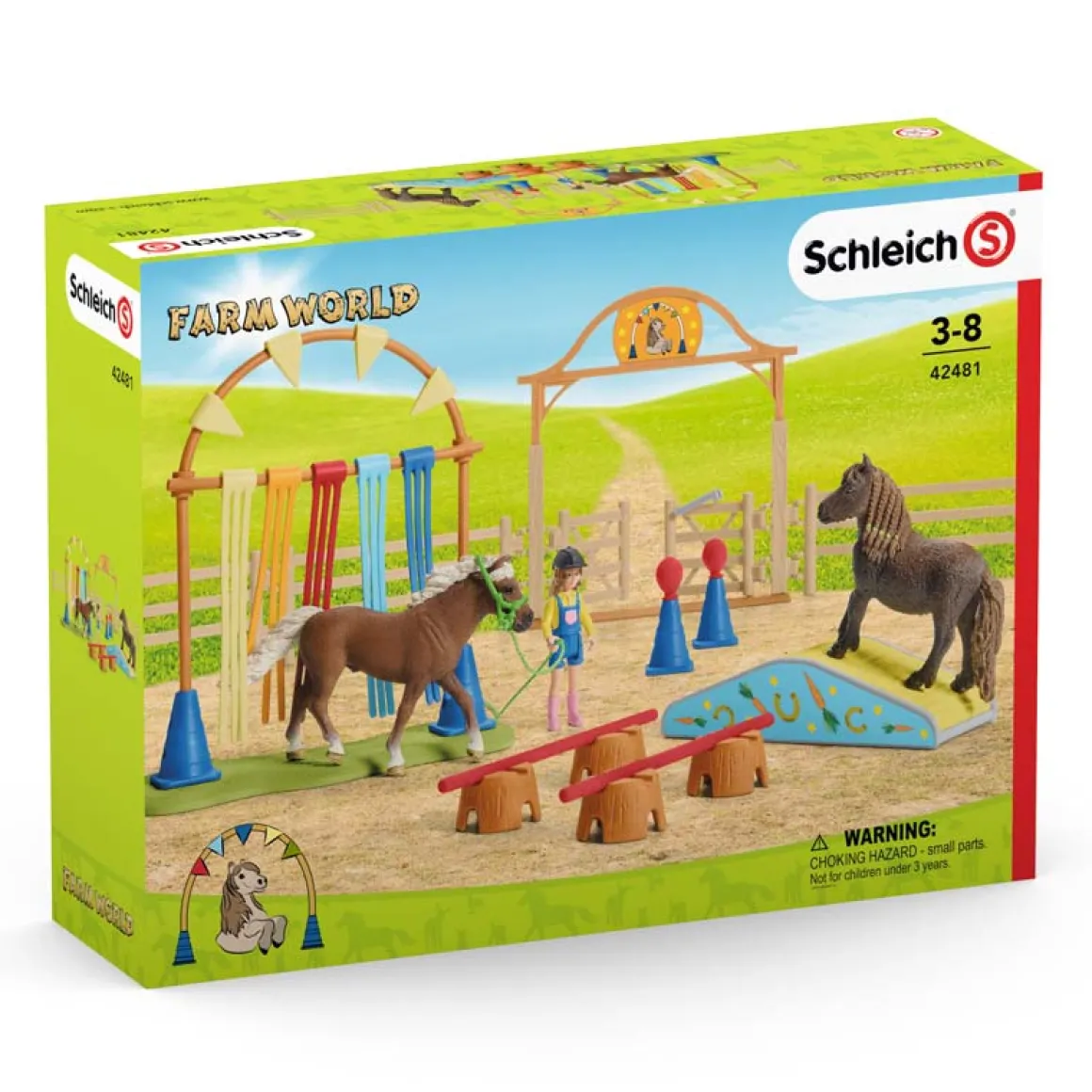 Pony Agility Training Set by Schleich includes 26 pieces