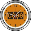 16" Chrome Steel Case Block Style Logo Neon Clock