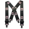 52" IH Black 2" Clip-on Suspenders