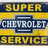 "Super Chevrolet Service" Tin Sign