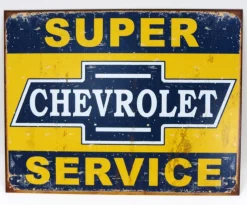"Super Chevrolet Service" Tin Sign