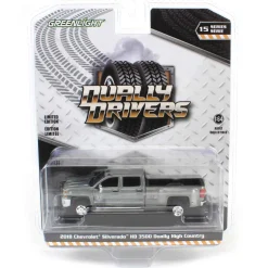 Raw Chase Unit ~ 1/64 2018 Chevrolet Silverado 3500 HD Dually High Country, Cajun Red Metallic, Dually Drivers Series 15