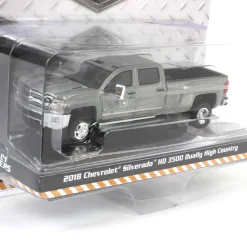 Raw Chase Unit ~ 1/64 2018 Chevrolet Silverado 3500 HD Dually High Country, Cajun Red Metallic, Dually Drivers Series 15