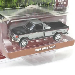 Raw Chase Unit ~ 1/64 1990 Ford F-250 with Tool Box, Raven Black & Medium Silver Metallic Combination Two-Tone, Down on the Farm Series 10