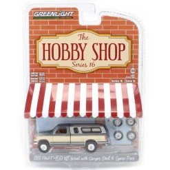 Raw Chase Unit ~ 1/64 1991 Ford F-150 XLT Lariat with Camper Shell & Spare Tires, Hobby Shop Series 16