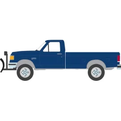 Raw Chase Unit ~ 1/64 1991 Ford F-250 XL 4x4 with Snow Plow, Blue Collar Series 13