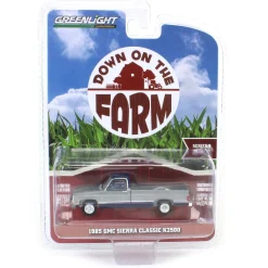 Raw Chase Unit ~ 1/64 1985 GMC Sierra Classic K2500 Silver & Midnight Blue, Down on the Farm Series 9