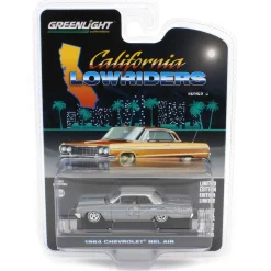 Raw Pinstriped Chase ~ 1/64 1964 Chevrolet Bel Air, Dark Gray & Silver Metallic, California Lowriders Series 6