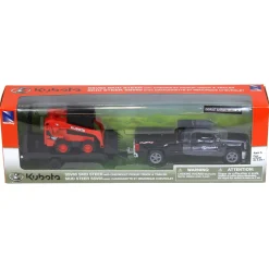 1/43rd Chevy Pickup with Kubota SSV65 Skid Steer on a Trailer