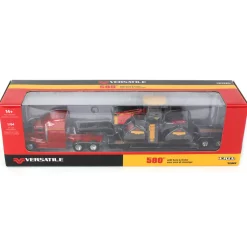 Red Chrome Chase Unit ~ 1/64 Versatile 580DT w/ Semi & Lowboy Trailer, ERTL Prestige Collection