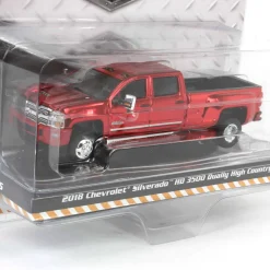 Red Chrome Super Chase ~ 1/64 2018 Chevrolet Silverado 3500 HD Dually High Country, Cajun Red Metallic, Dually Drivers Series 15