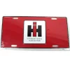 Red License Plate with large IH Logo in center
